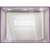 Sticker Soldes d'Automne commerce boutqiue vitrophanie idee decoration