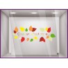 Sticker Couleurs d'Automne et Feuilles boutqiue decoration lettrage adhesif commerce vitrine