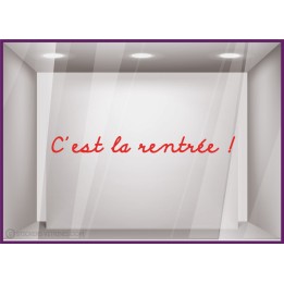 Sticker "C'est la Rentrée !" devanture commerce idee decoration lettrage adhesif calicot