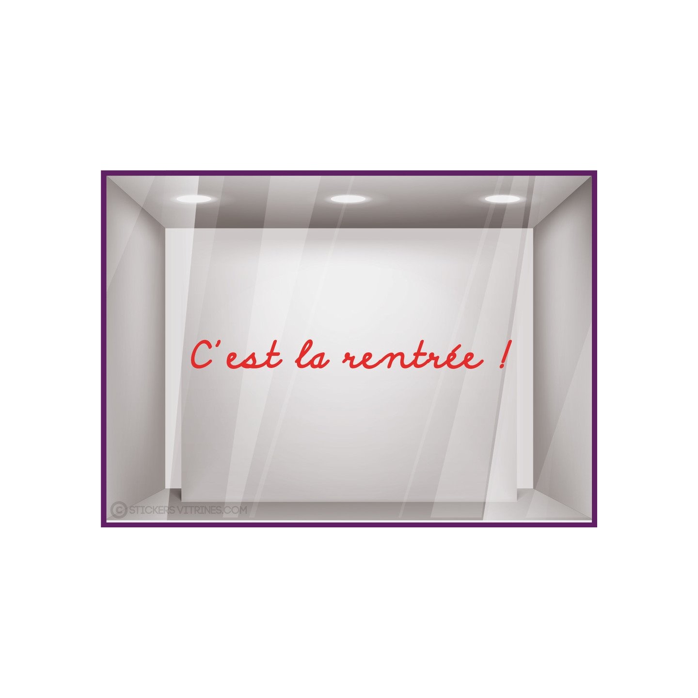 Sticker "C'est la Rentrée !" devanture commerce idee decoration lettrage adhesif calicot
