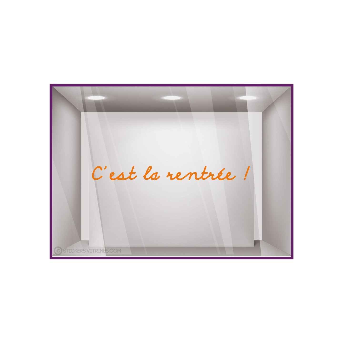 Sticker "C'est la Rentrée !" devanture commerce idee decoration lettrage adhesif calicot