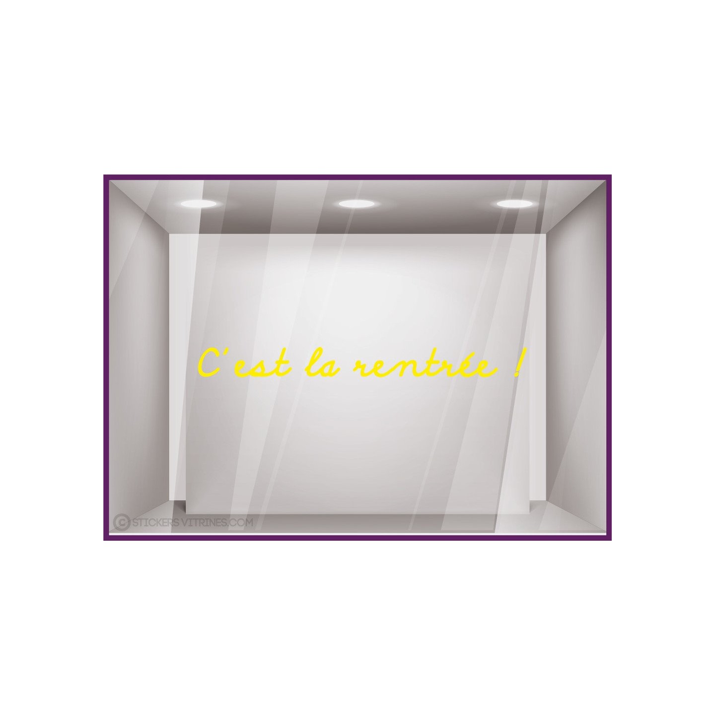 Sticker "C'est la Rentrée !" devanture commerce idee decoration lettrage adhesif calicot