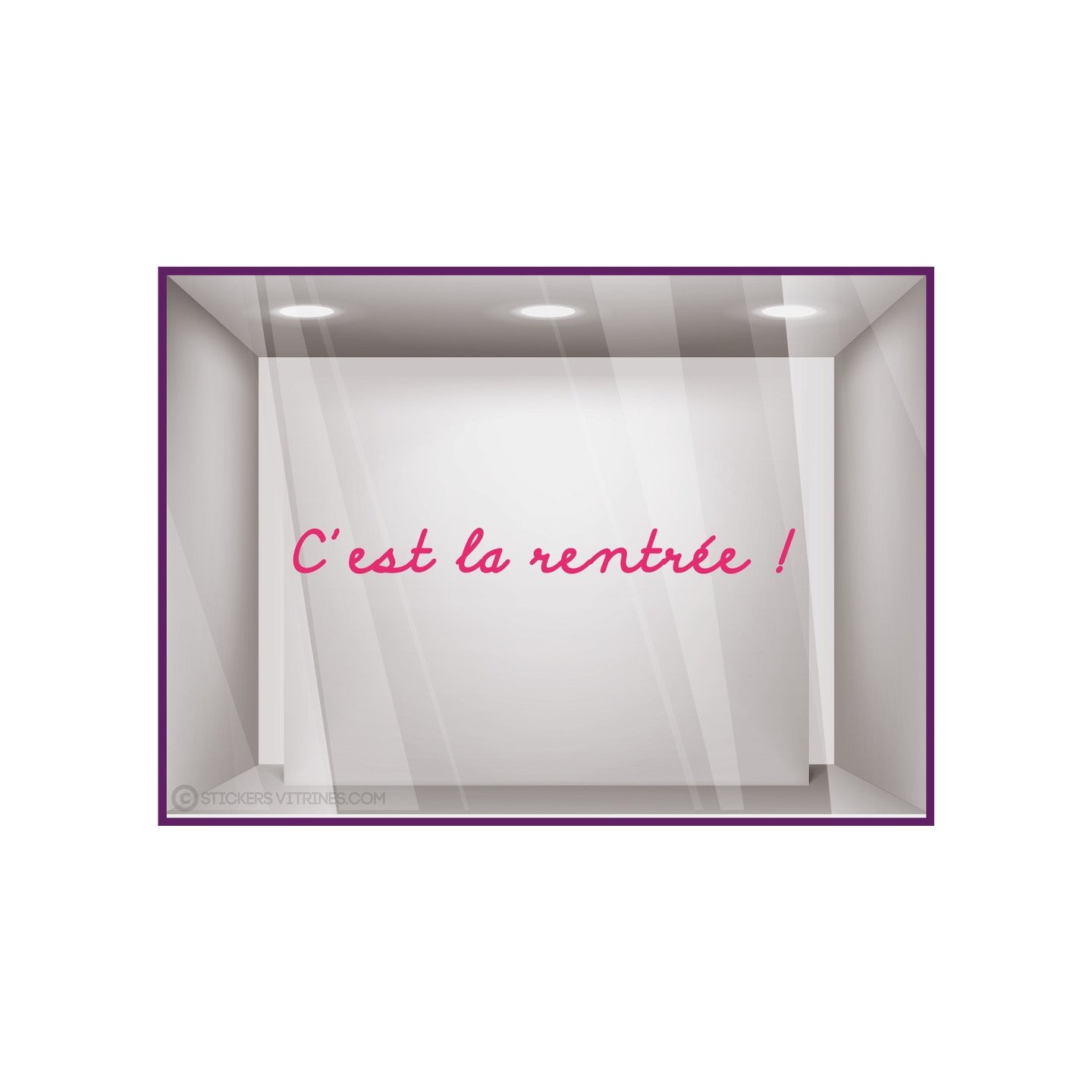 Sticker "C'est la Rentrée !" devanture commerce idee decoration lettrage adhesif calicot