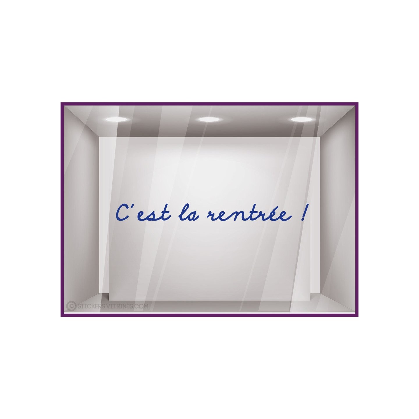 Sticker "C'est la Rentrée !" devanture commerce idee decoration lettrage adhesif calicot