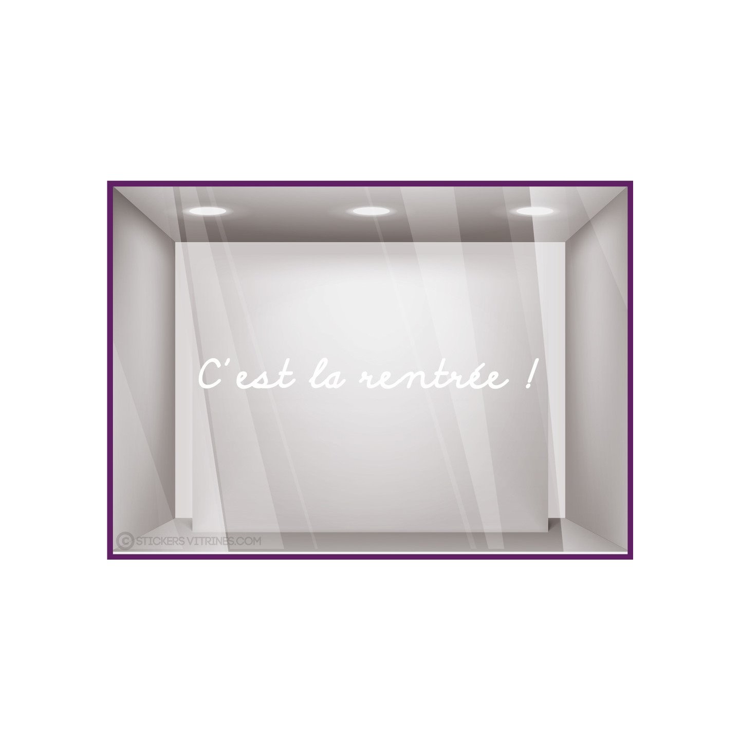 Sticker "C'est la Rentrée !" devanture commerce idee decoration lettrage adhesif calicot