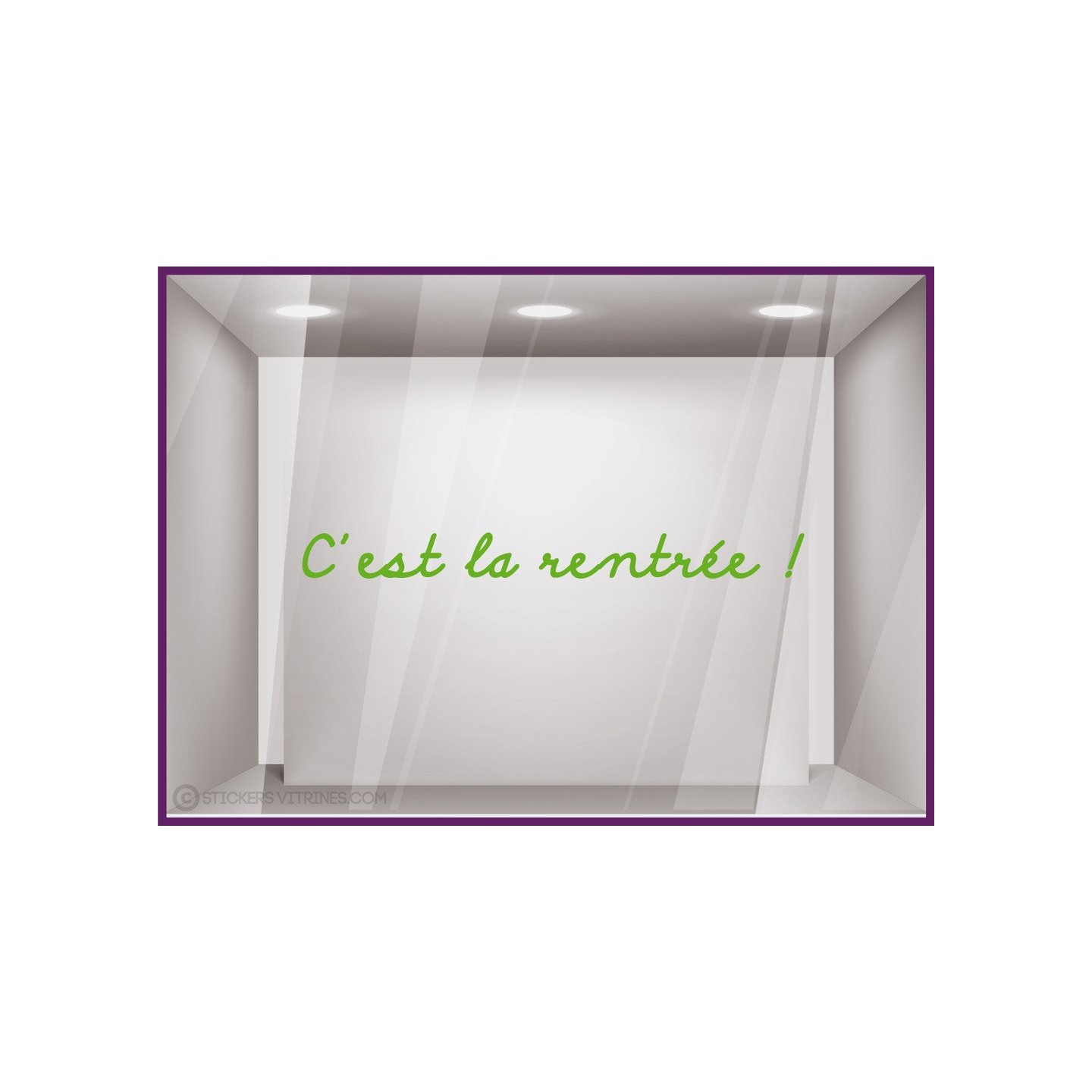 Sticker "C'est la Rentrée !" devanture commerce idee decoration lettrage adhesif calicot