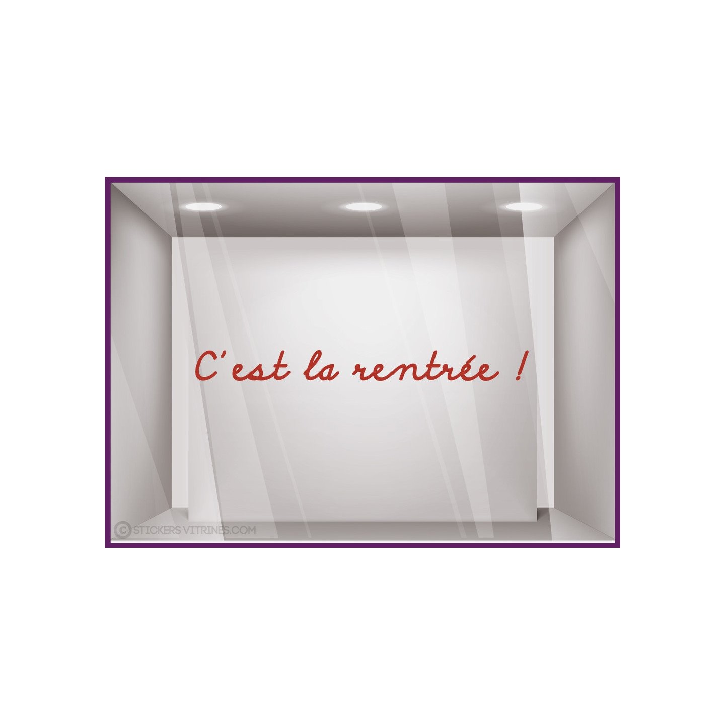 Sticker "C'est la Rentrée !" devanture commerce idee decoration lettrage adhesif calicot