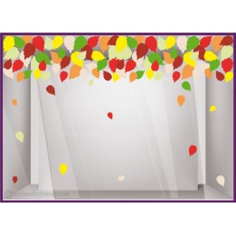 Sticker Frise de Feuilles d'Automne idee decoration boutique calicot lettrage adhesif geant 