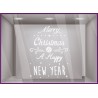 Sticker Merry Christmas and a Happy New Year noël vitrine magasin mode