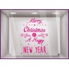 Sticker Merry Christmas and a Happy New Year noël vitrine magasin mode