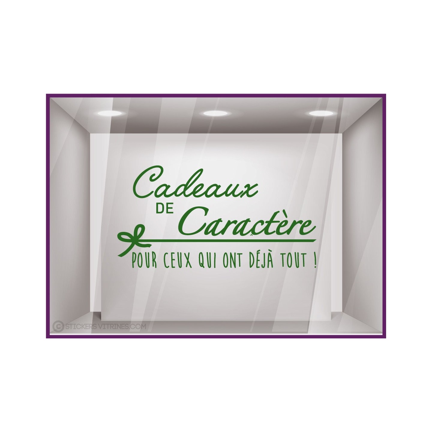 Sticker Cadeaux de caractère noël vitrophanie hiver adhésif magasin devanture calicot autocollant