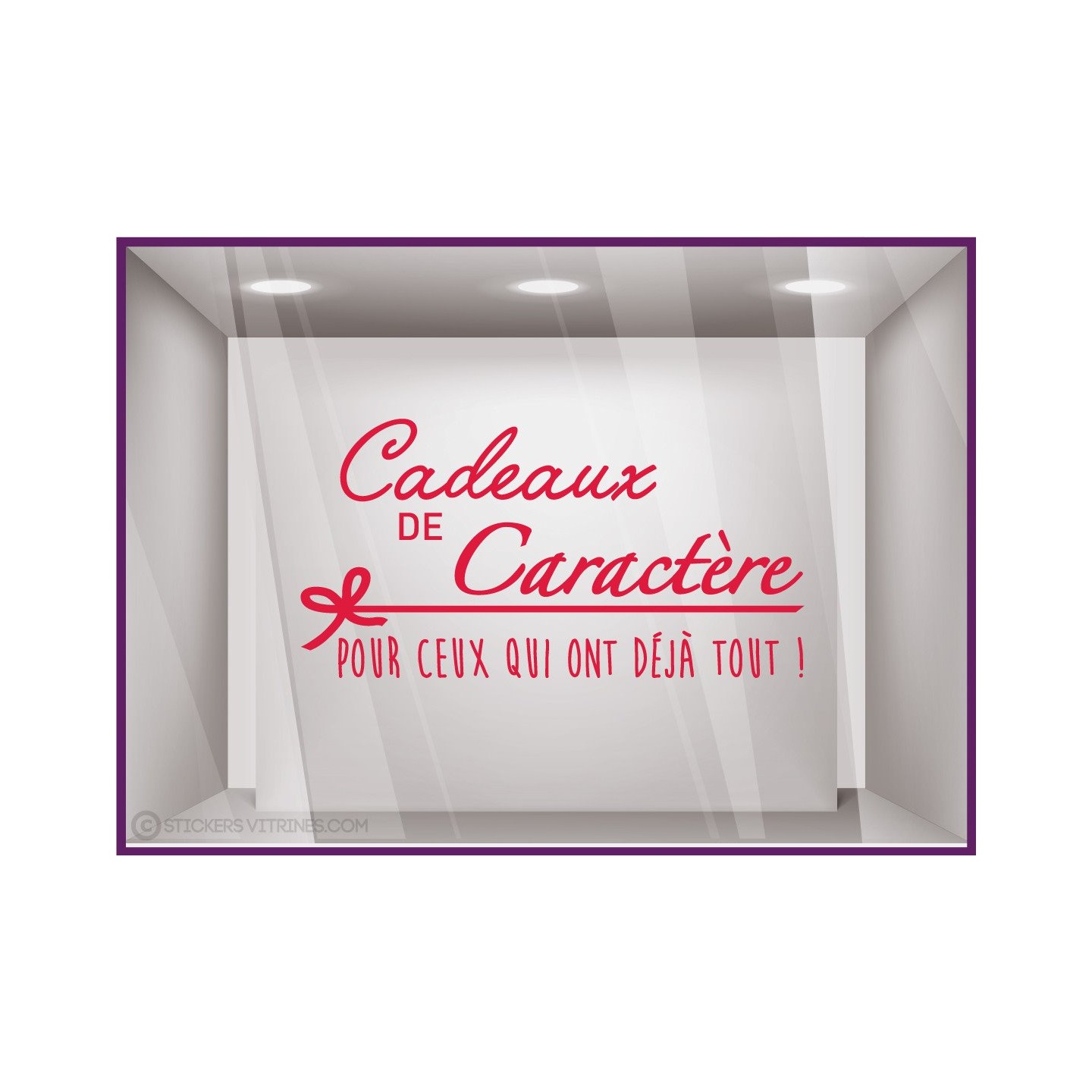 Sticker Cadeaux de caractère noël vitrophanie hiver adhésif magasin devanture calicot autocollant