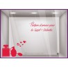 Autocollant sticker vitrophanie deco st valentin vitrine