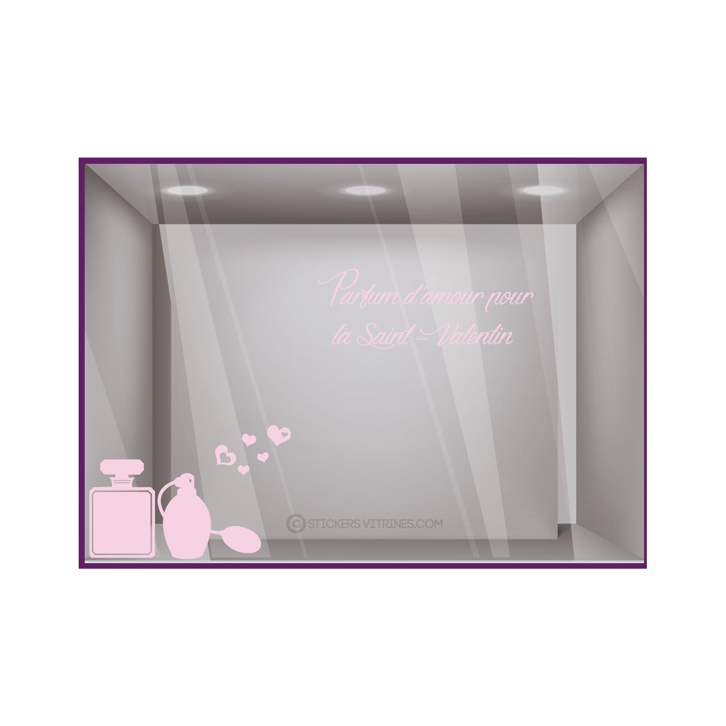 Autocollant sticker vitrophanie deco st valentin vitrine