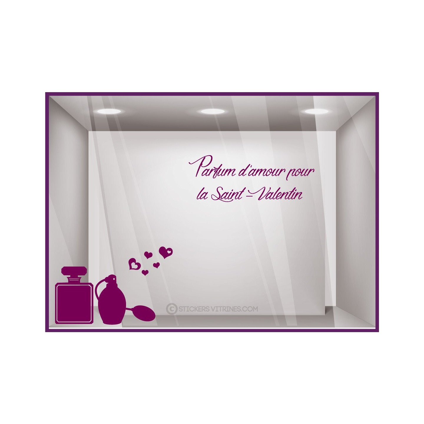 Autocollant sticker vitrophanie deco st valentin vitrine