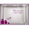 Autocollant sticker vitrophanie deco st valentin vitrine