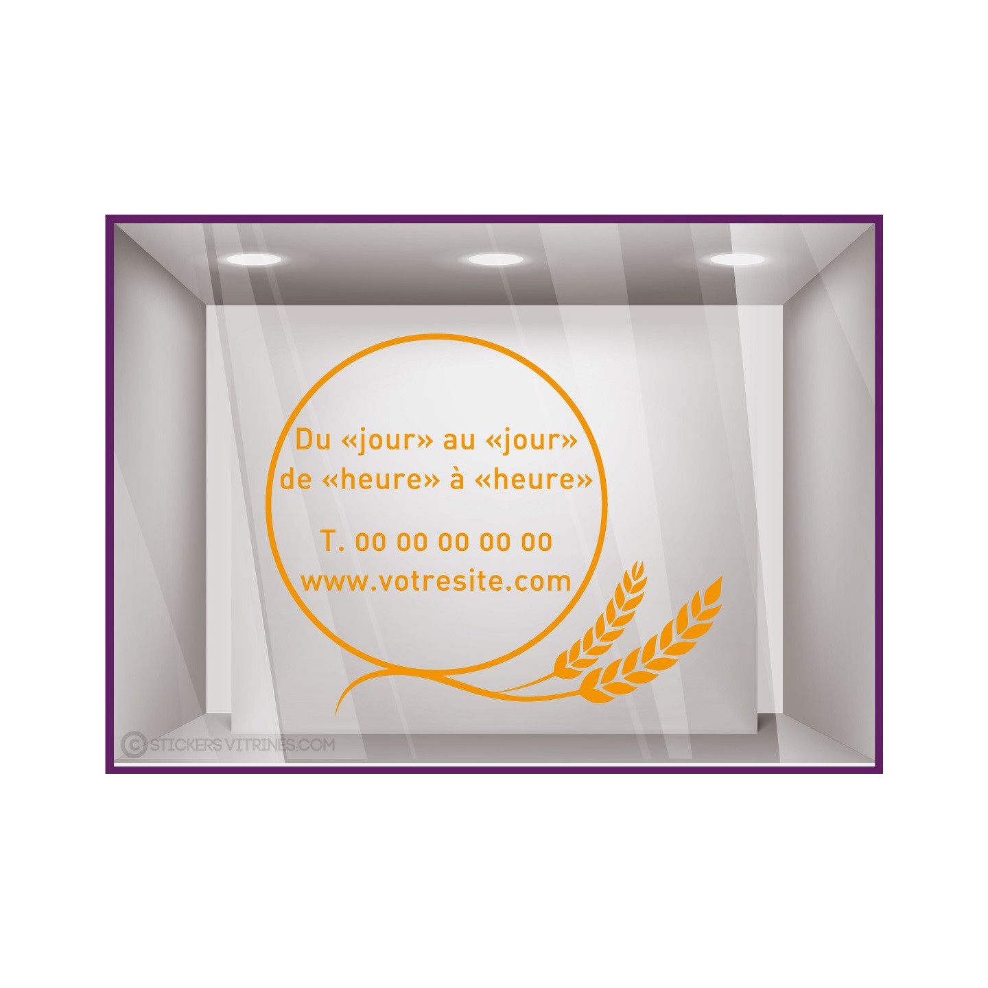 Sticker Horaires à personnaliser spécial Boulangerie Autocollant Adhésif Devanture Magasin Vitrine Pâtisserie 