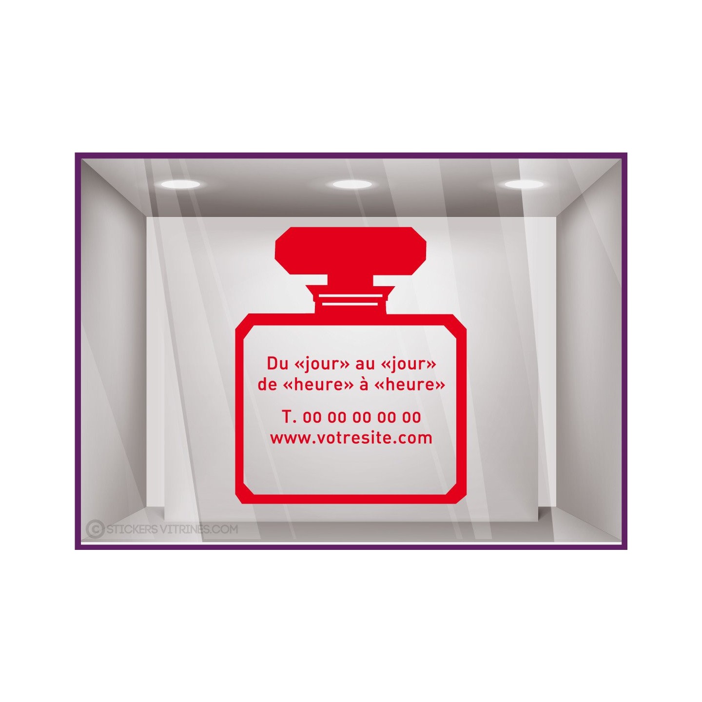Sticker Horaires à personnaliser spécial Parfumerie Signalétique Beauté Esthétique