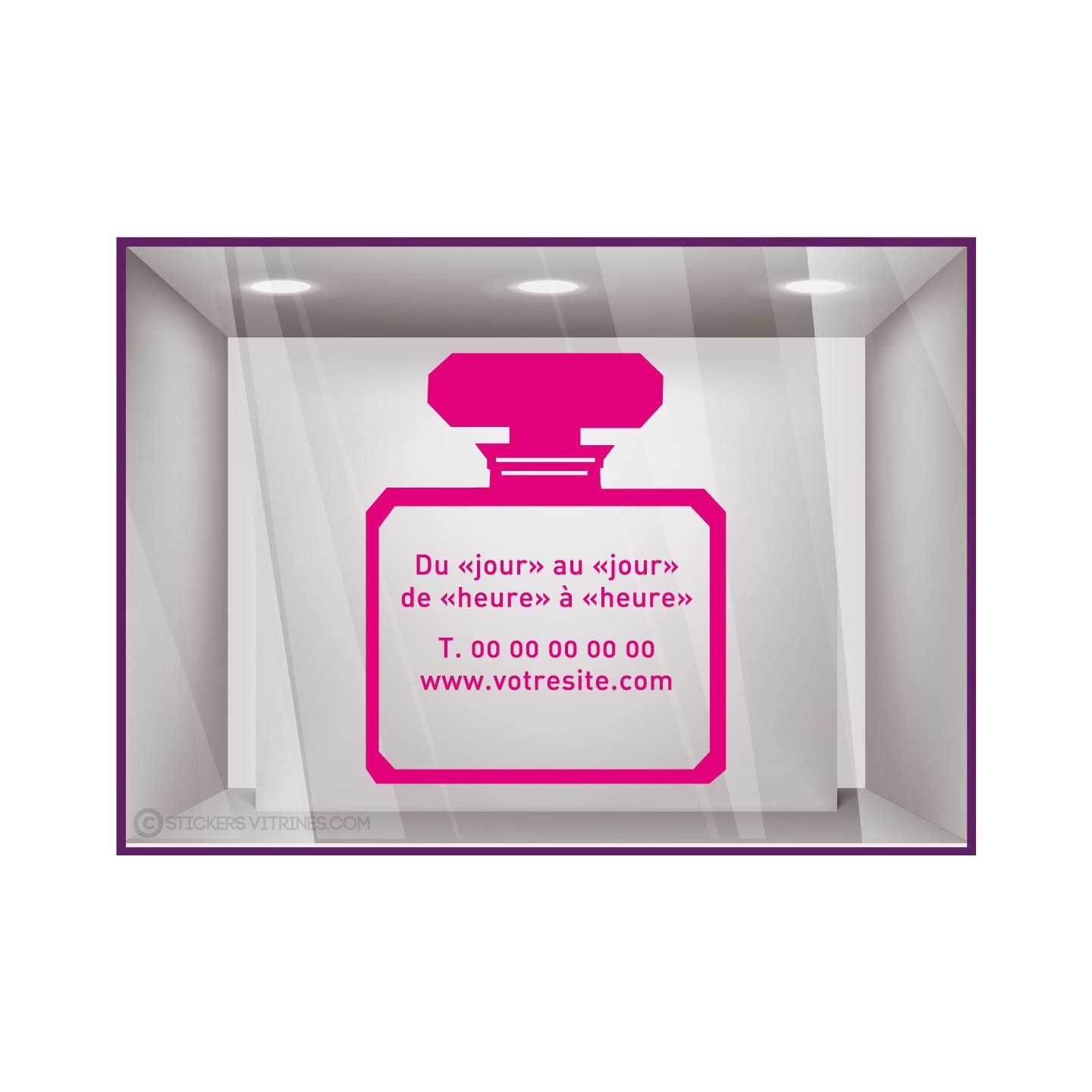 Sticker Horaires à personnaliser spécial Parfumerie Signalétique Beauté Esthétique