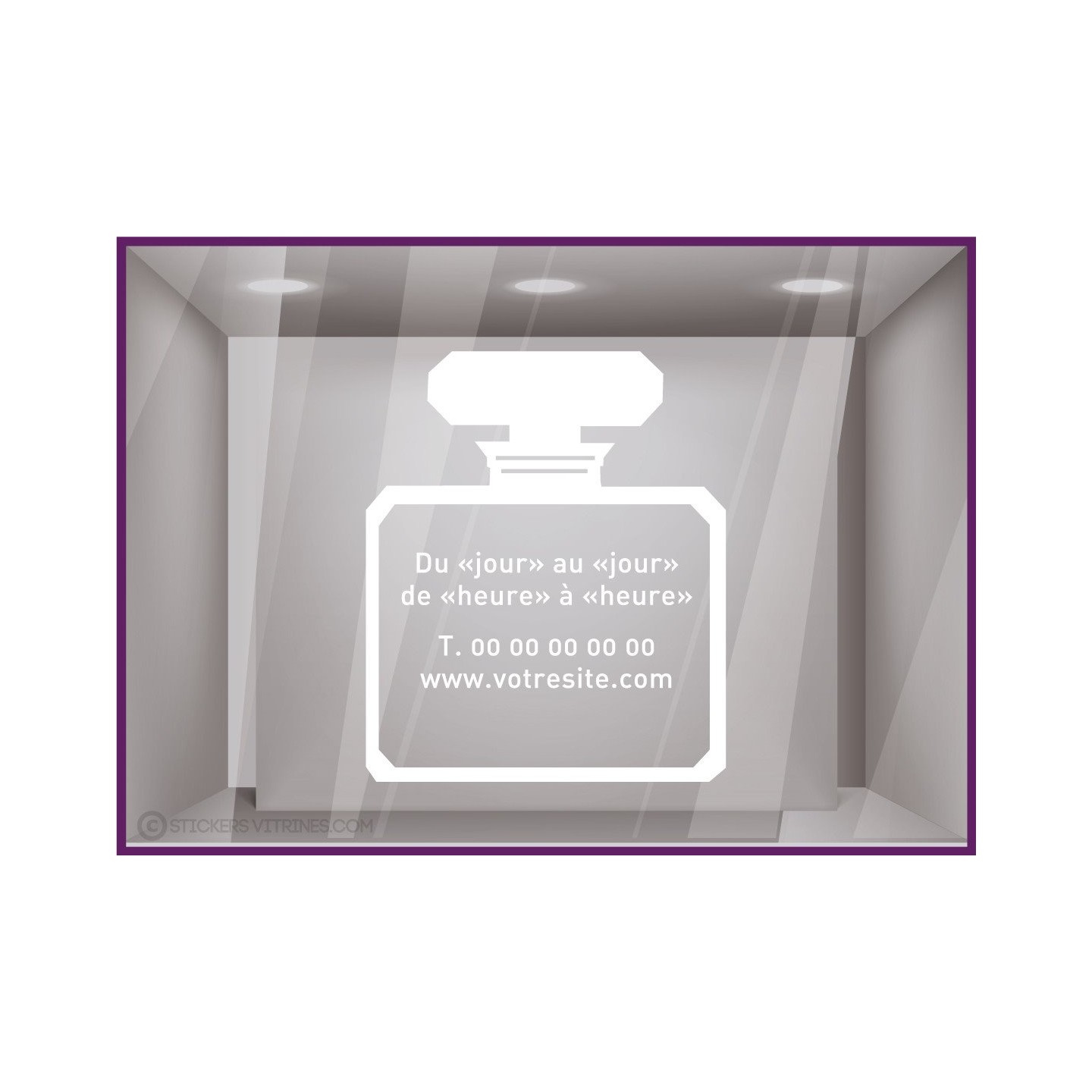 Sticker Horaires à personnaliser spécial Parfumerie Signalétique Beauté Esthétique