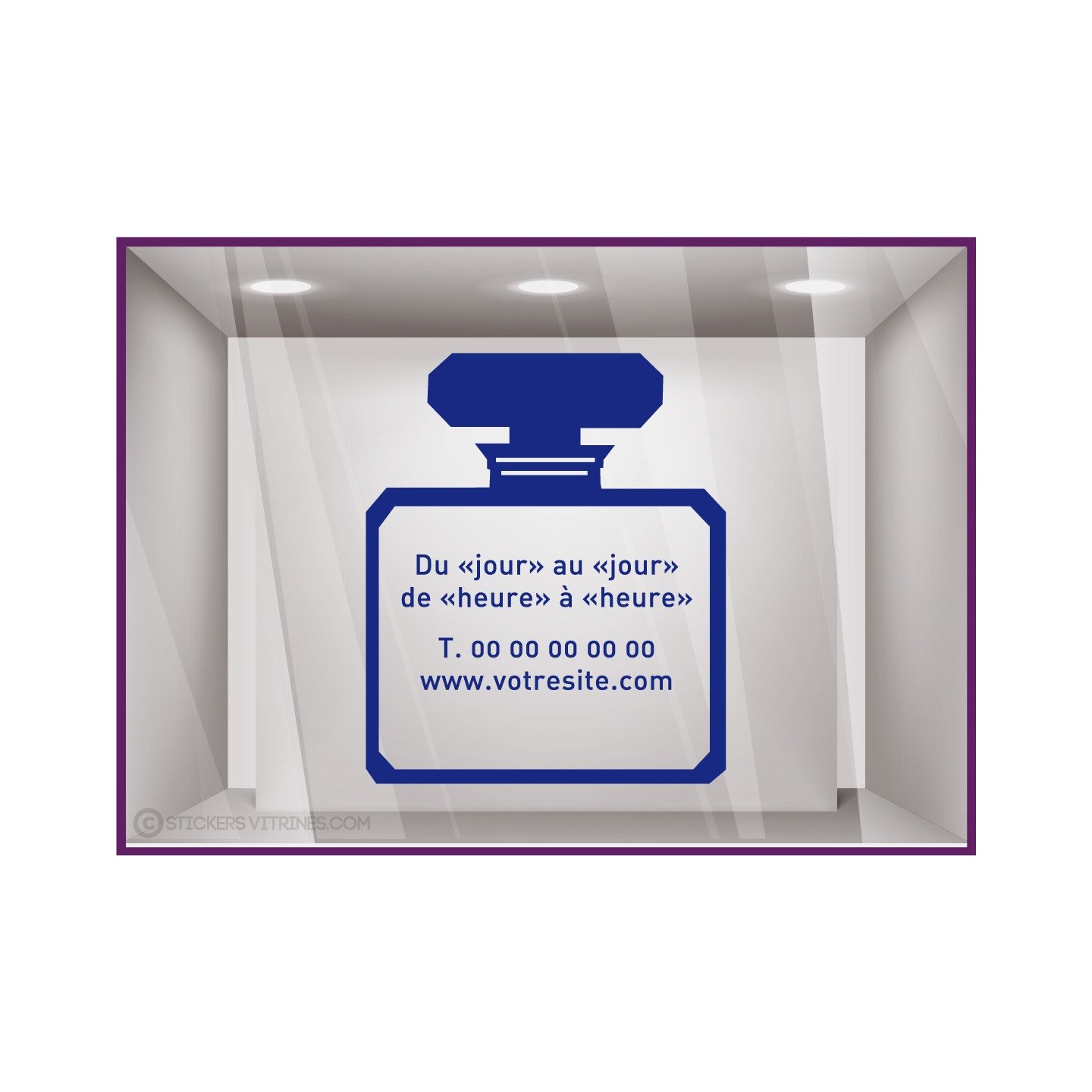 Sticker Horaires à personnaliser spécial Parfumerie Signalétique Beauté Esthétique
