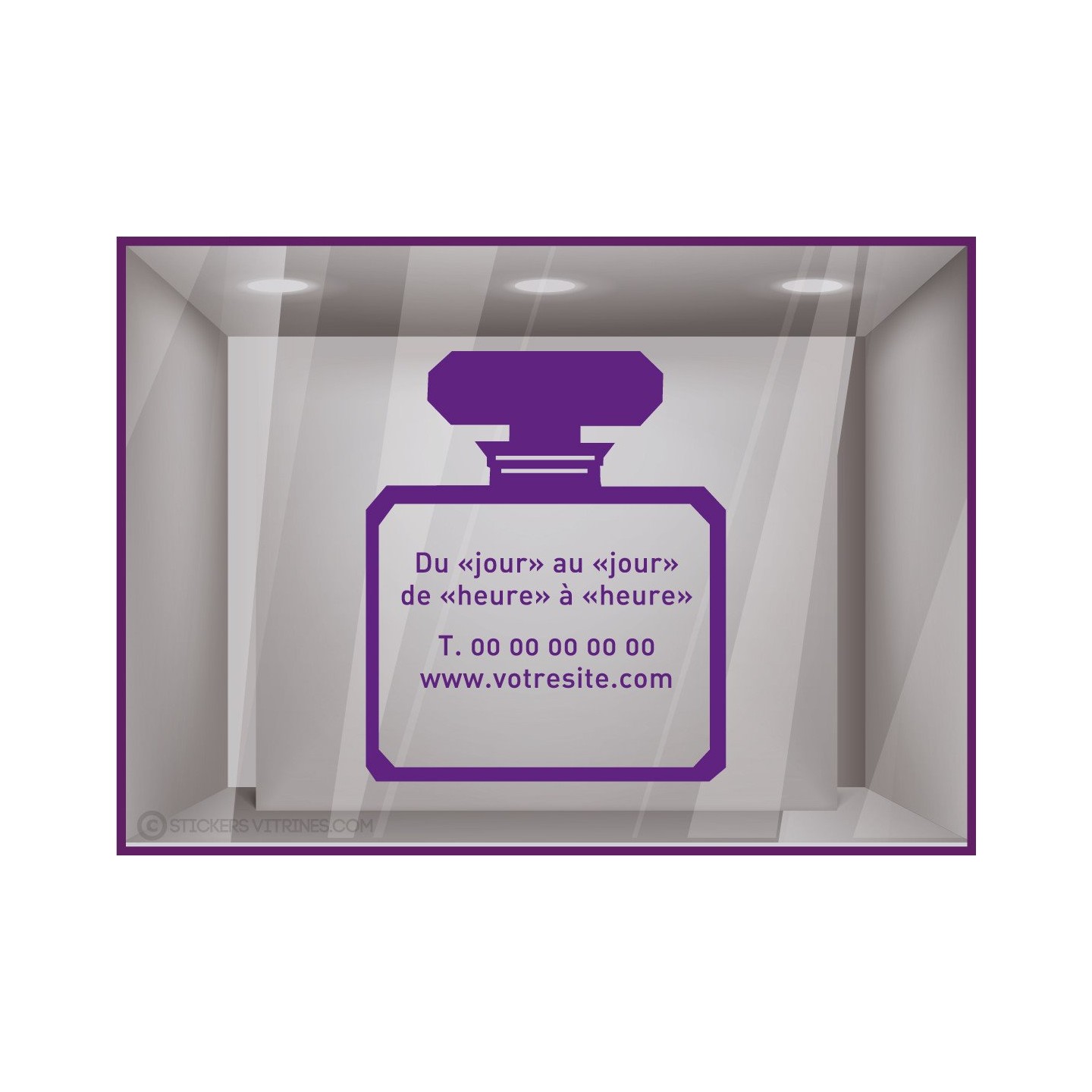Sticker Horaires à personnaliser spécial Parfumerie Signalétique Beauté Esthétique