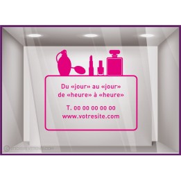 Sticker Horaires `a personnaliser spécial Institut de beauté