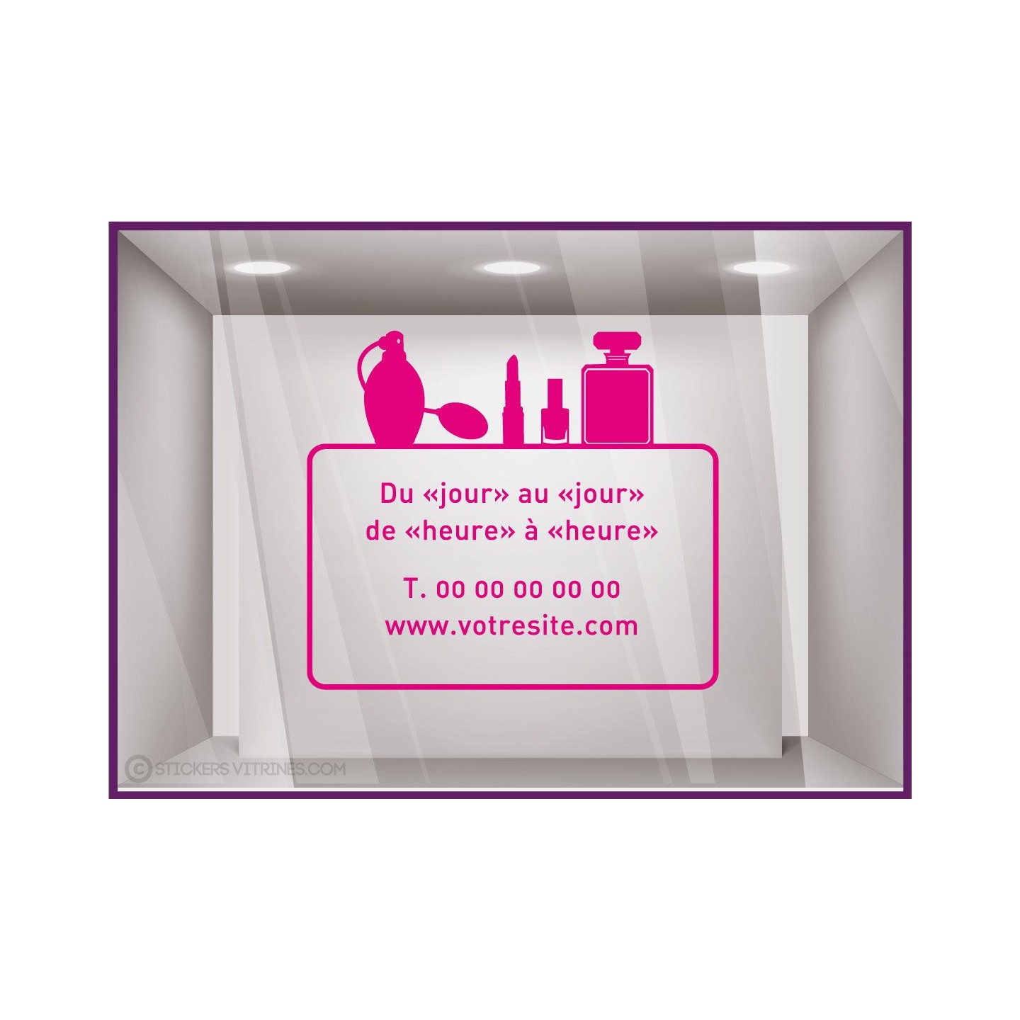 Sticker Horaires `a personnaliser spécial Institut de beauté