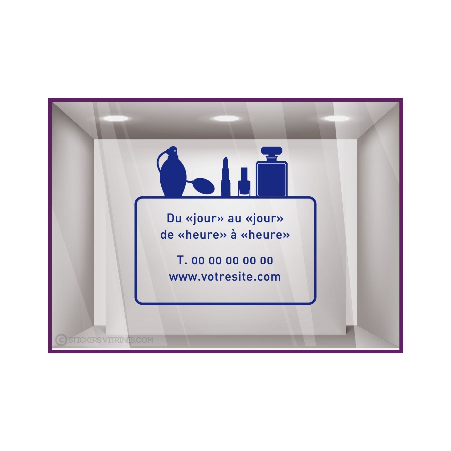 Sticker Horaires `a personnaliser spécial Institut de beauté