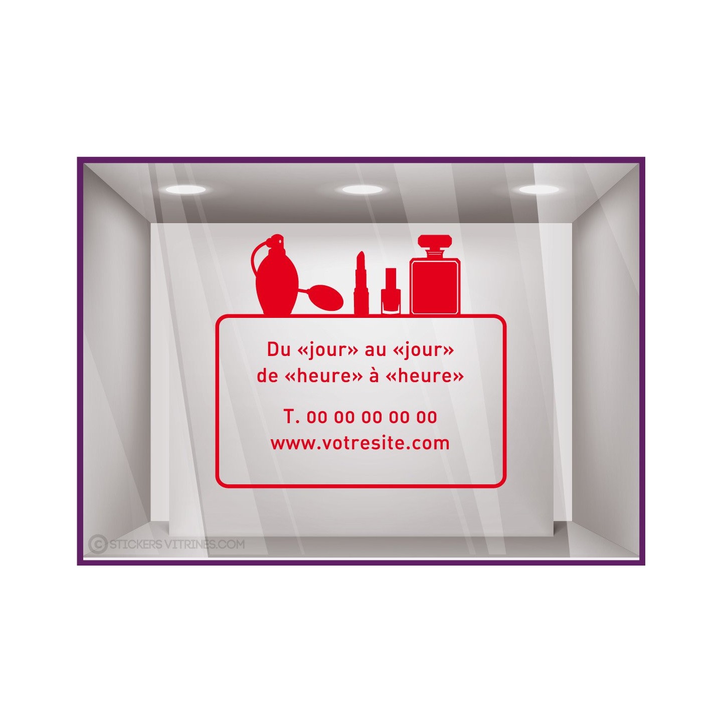 Sticker Horaires `a personnaliser spécial Institut de beauté