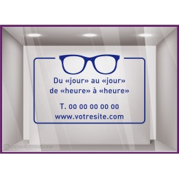 Sticker Horaires `a personnaliser spécial Opticien
