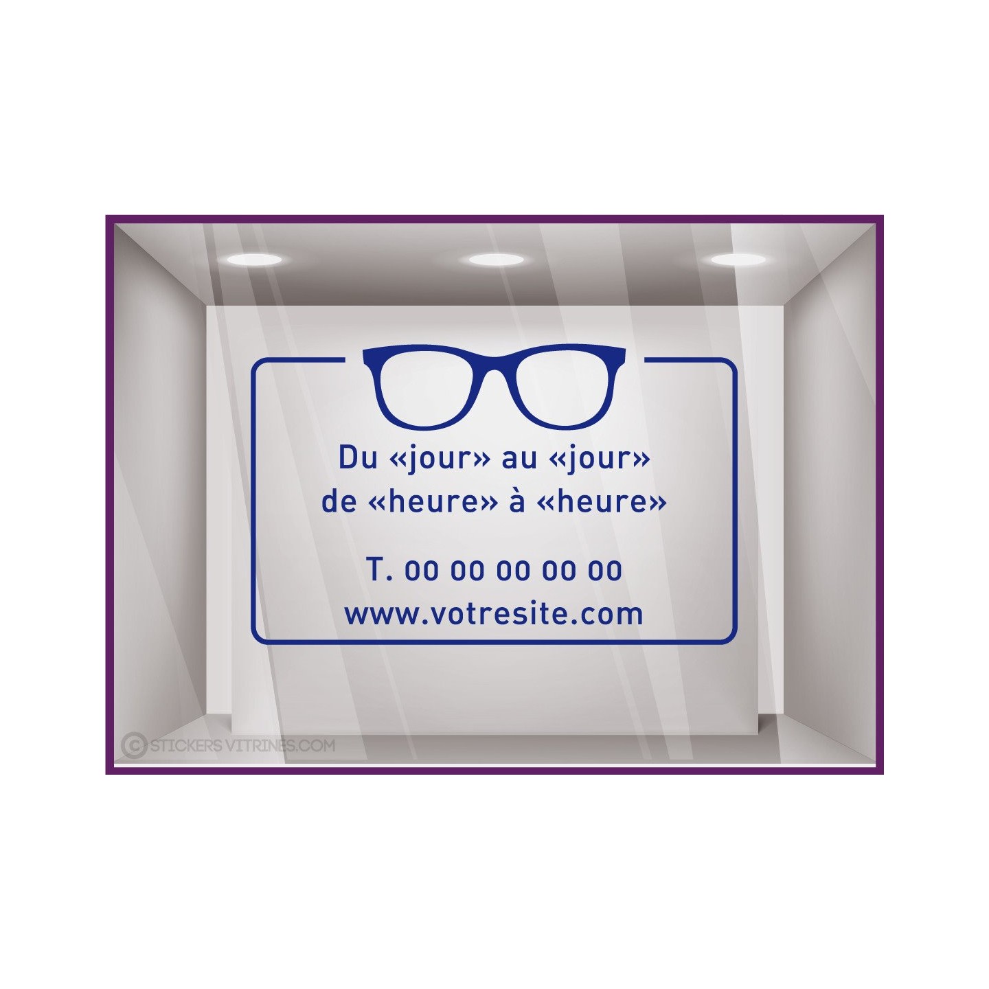 Sticker Horaires `a personnaliser spécial Opticien