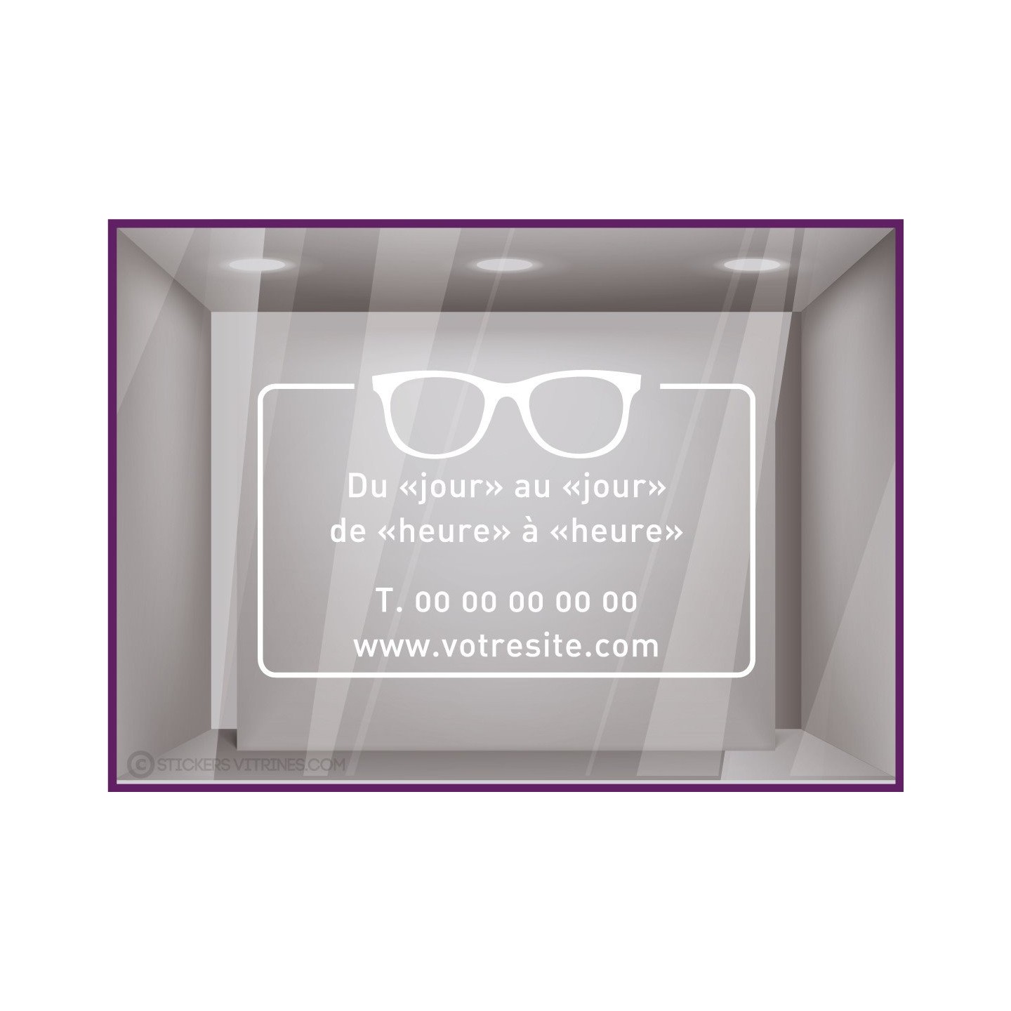 Sticker Horaires `a personnaliser spécial Opticien