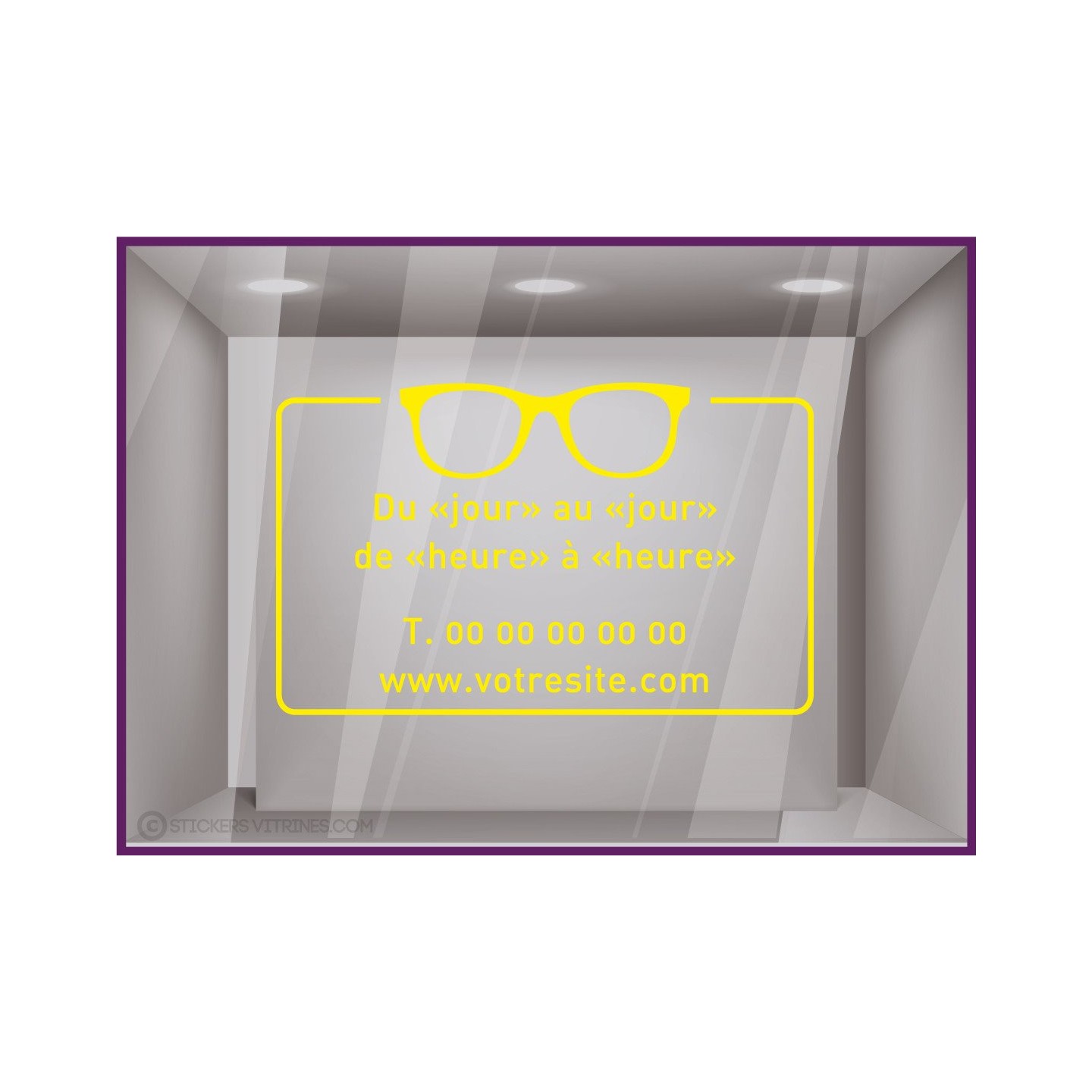 Sticker Horaires `a personnaliser spécial Opticien