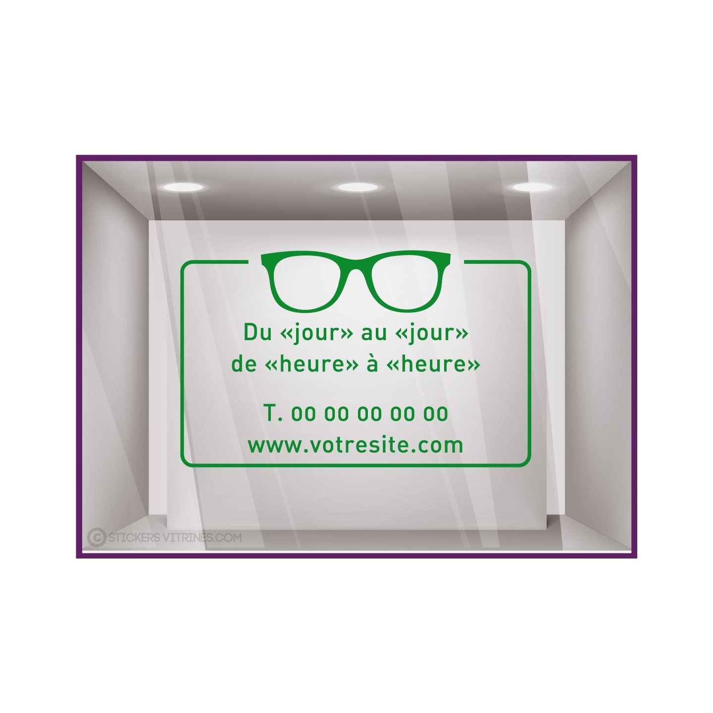 Sticker Horaires `a personnaliser spécial Opticien