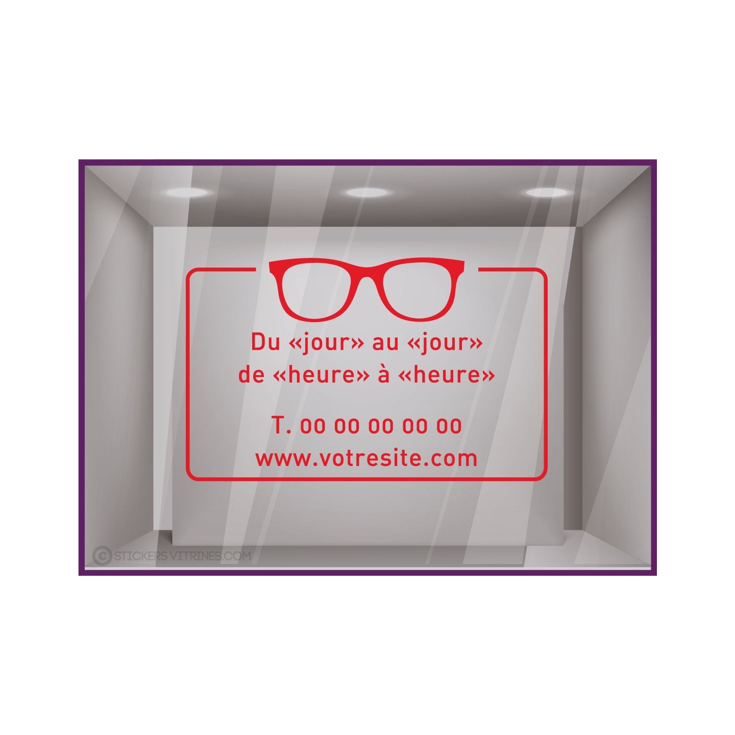 Sticker Horaires `a personnaliser spécial Opticien