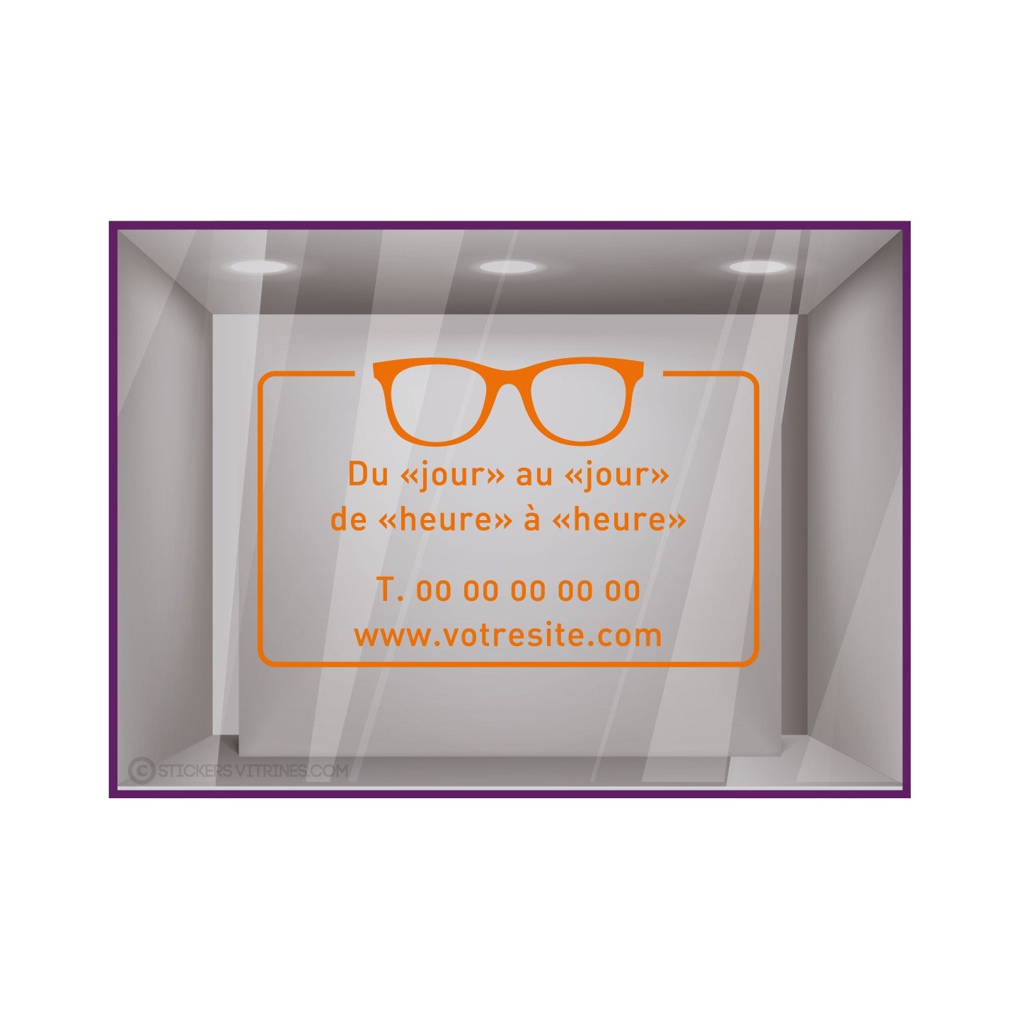 Sticker Horaires `a personnaliser spécial Opticien