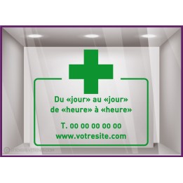 Sticker Horaires a personnaliser spécial pharmacie