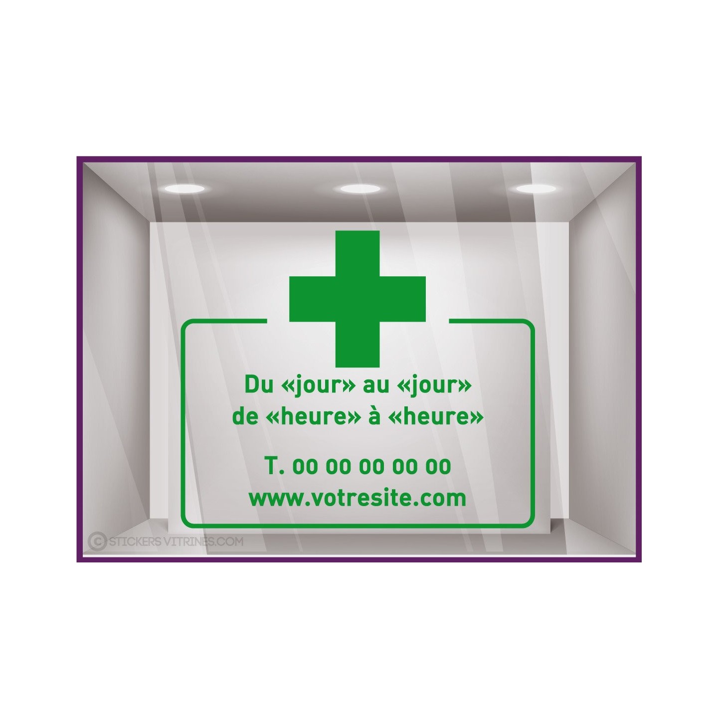 Sticker Horaires a personnaliser spécial pharmacie