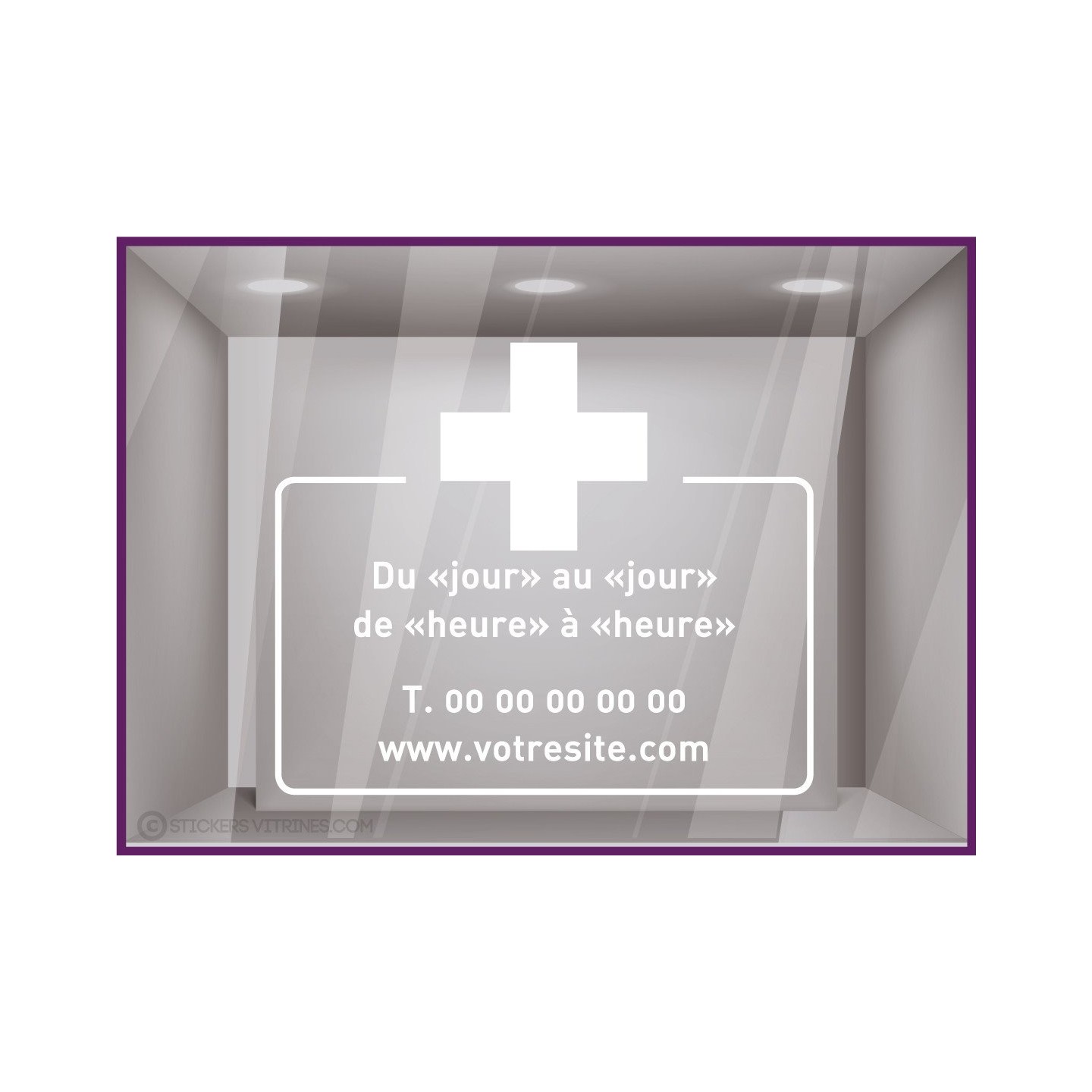 Sticker Horaires a personnaliser spécial pharmacie