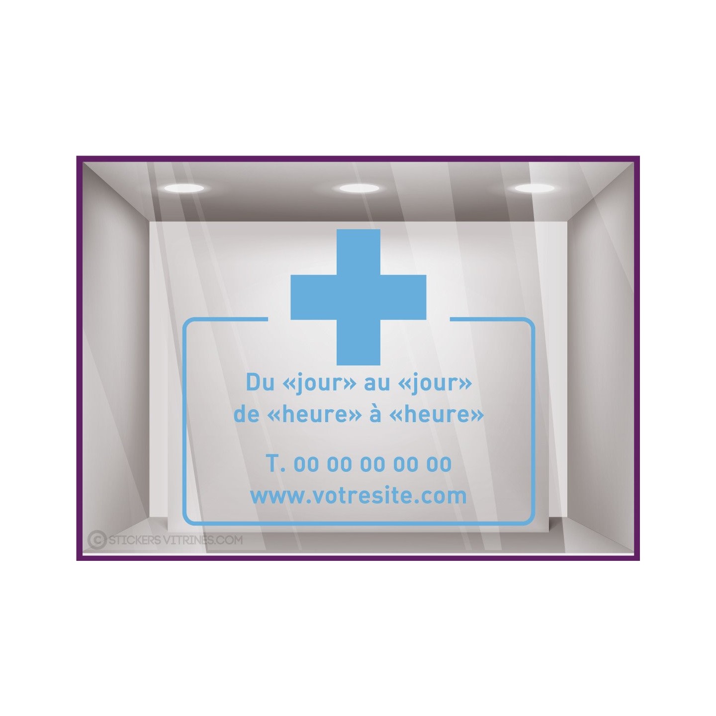 Sticker Horaires a personnaliser spécial pharmacie