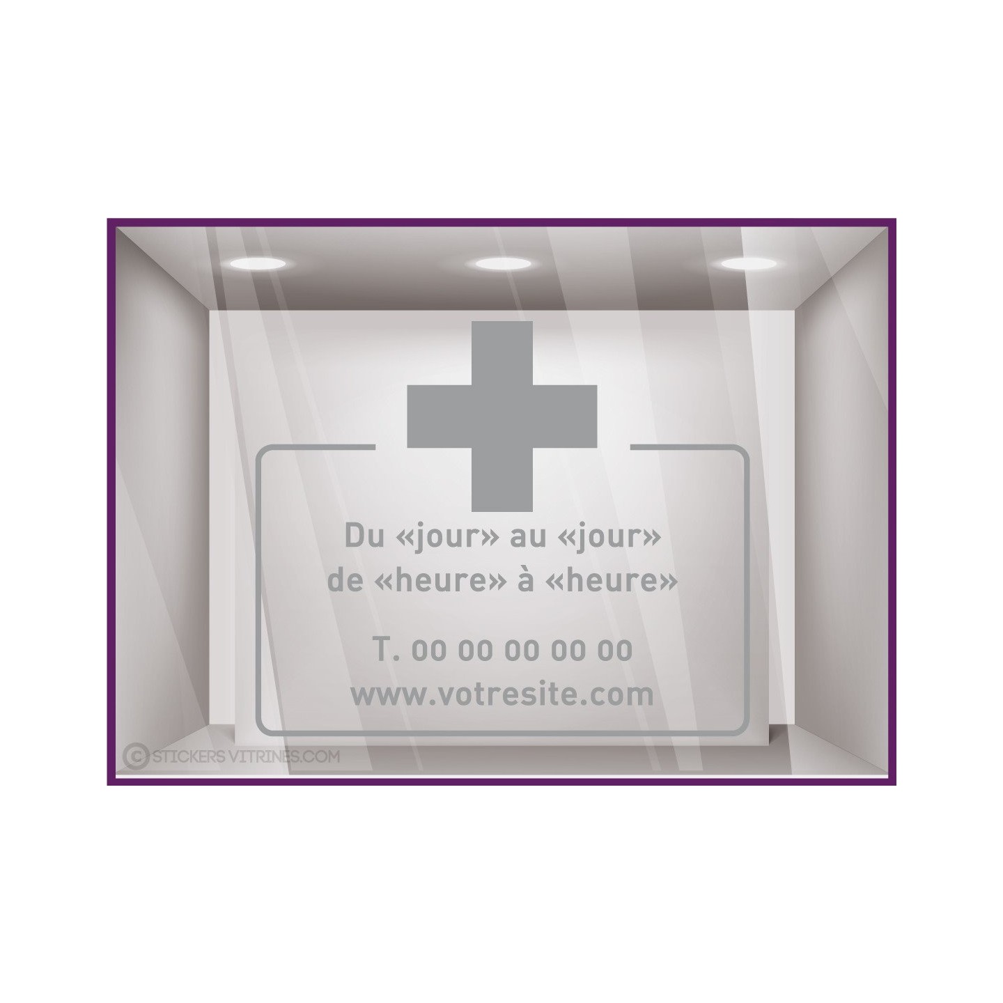 Sticker Horaires a personnaliser spécial pharmacie