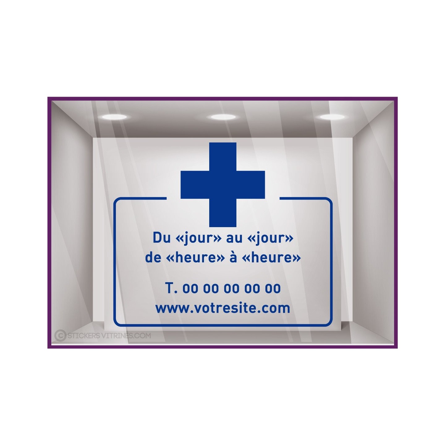 Sticker Horaires a personnaliser spécial pharmacie