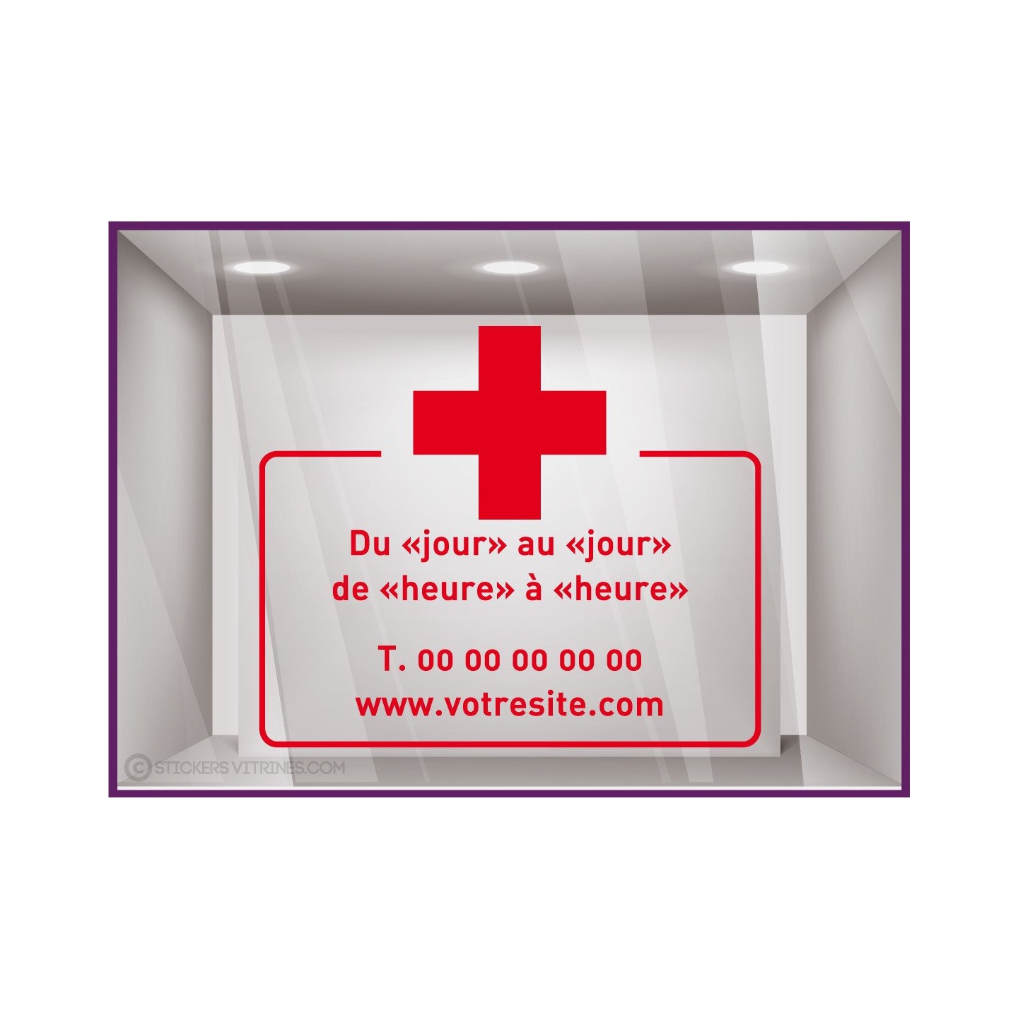 Sticker Horaires a personnaliser spécial pharmacie