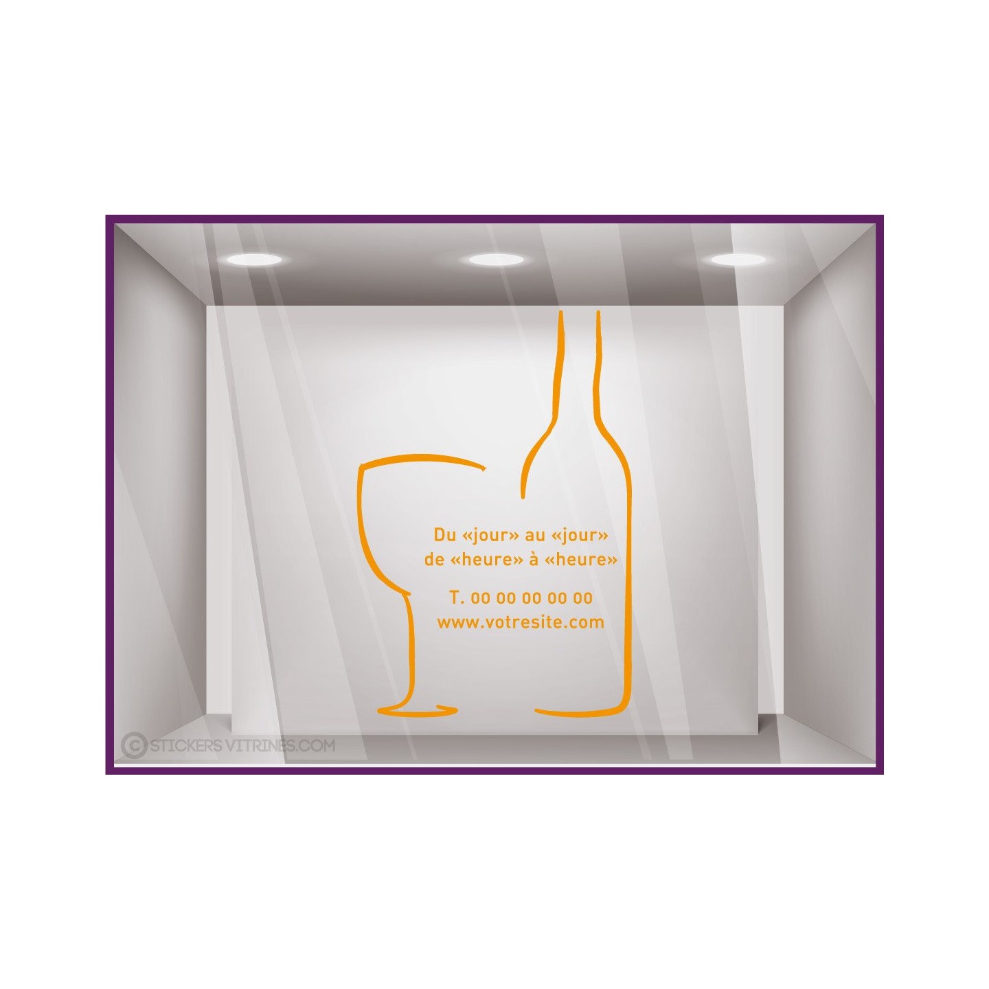 Sticker Horaires a personnaliser spécial Caviste letrrage vitrophanie commerce epicerie