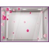 Stickers Fleurs Roses Multicolores printemps décoration beauté fleuriste commerce vitrine calicot