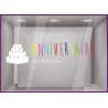 Sticker Fete Anniversaire a personnaliser calicot vitrophanie adhesif vitrine autocollant magasin promotion gateau 