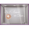 Sticker de l'Amour en Tasse saint valentin devanture vitrine calicot vitrophanie lettrage adhesif vitre cafe boulangerie 