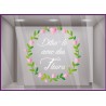 Sticker Couronne Dites-le avec des fleurs fete des meres saint valentin mode fleuriste bijouterie parfumerie calicot vitrophanie