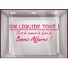 Sticker lettrage On liquide tout